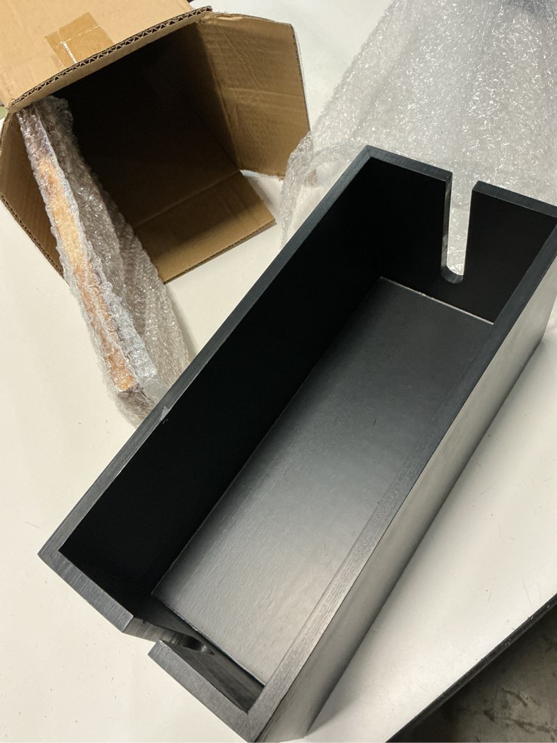Condition photo showing Good Condition for bivvclaz cable management box medium, wooden cord organizer box for desk, floor, office to hide extension cords power stripes surge protectors chargers wires, black black medium