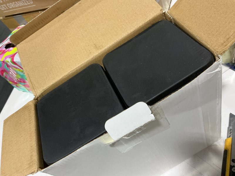 Condition photo showing Good Condition for btsd-home 3 inches stackable bed risers furniture risers for sofas, counch, tables heavy duty bed frame lifters set of 6 3 inch black 6 pack
