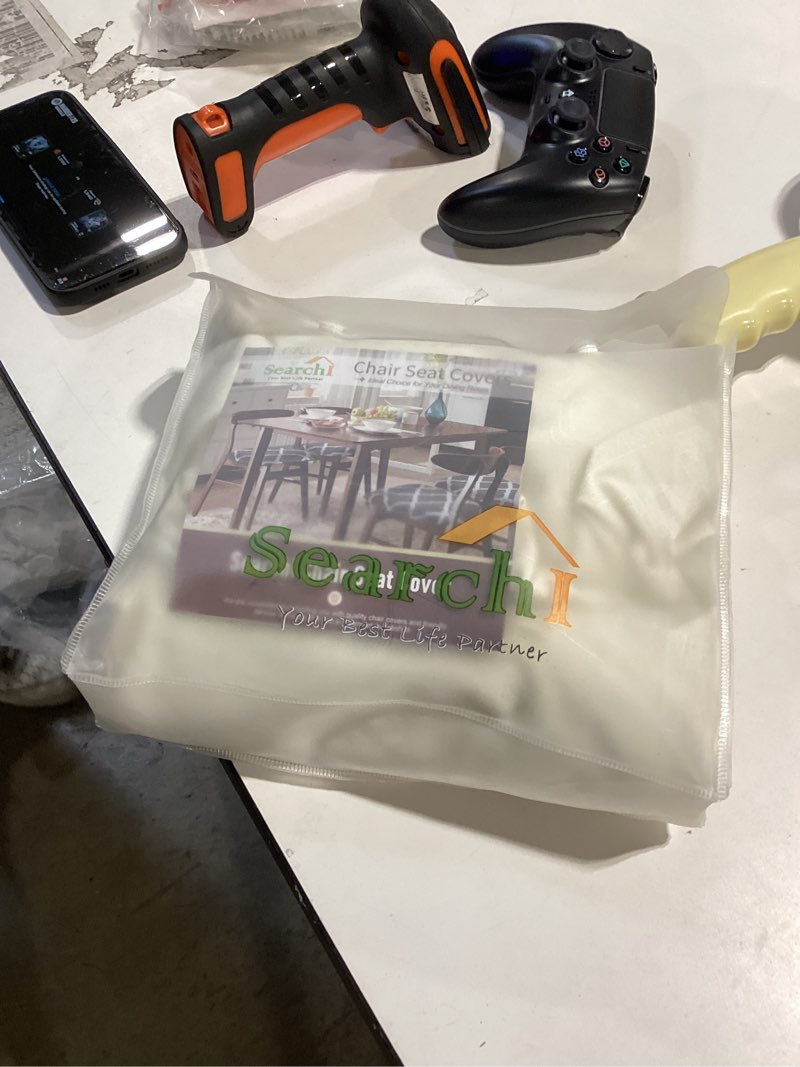 searchi waterproof pu leather seat covers for dining chairs, 4 pack stretch dining room chair seat c