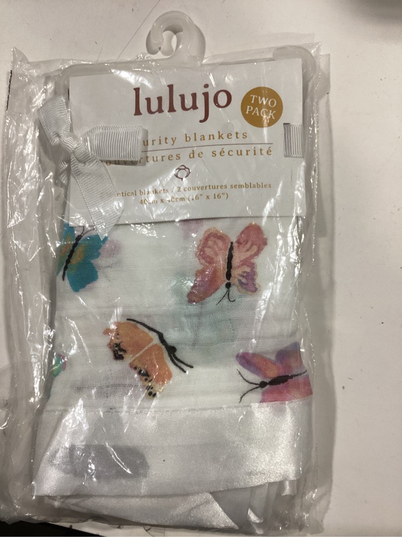 Lulujo Baby Security Lovey Blankets| Unisex Softest Breathable Cotton Muslin Security Blanket with S