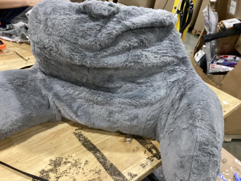 Condition photo showing As Is for reading pillow bed rest wedge large adult backrest pillow with arms back support for sitting up in bed cushion incline rest sleeping snoring pillow, grey large
