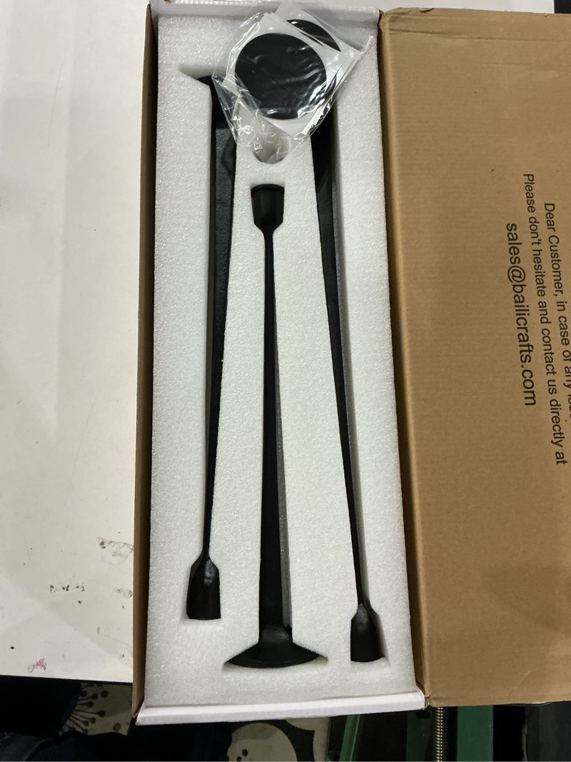 Condition photo showing New/Like New for Iron Taper Candle Holder - Decorative Candle Stand - Candlestick Holder for Wedding, Dinning, Party, Set 3