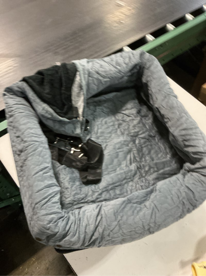 Condition photo showing Good Condition for dog car seat for small medium dogs up to 40lbs, detachable washable soft pet booster travel bed for front & gray seat with safety leash belt medium gray