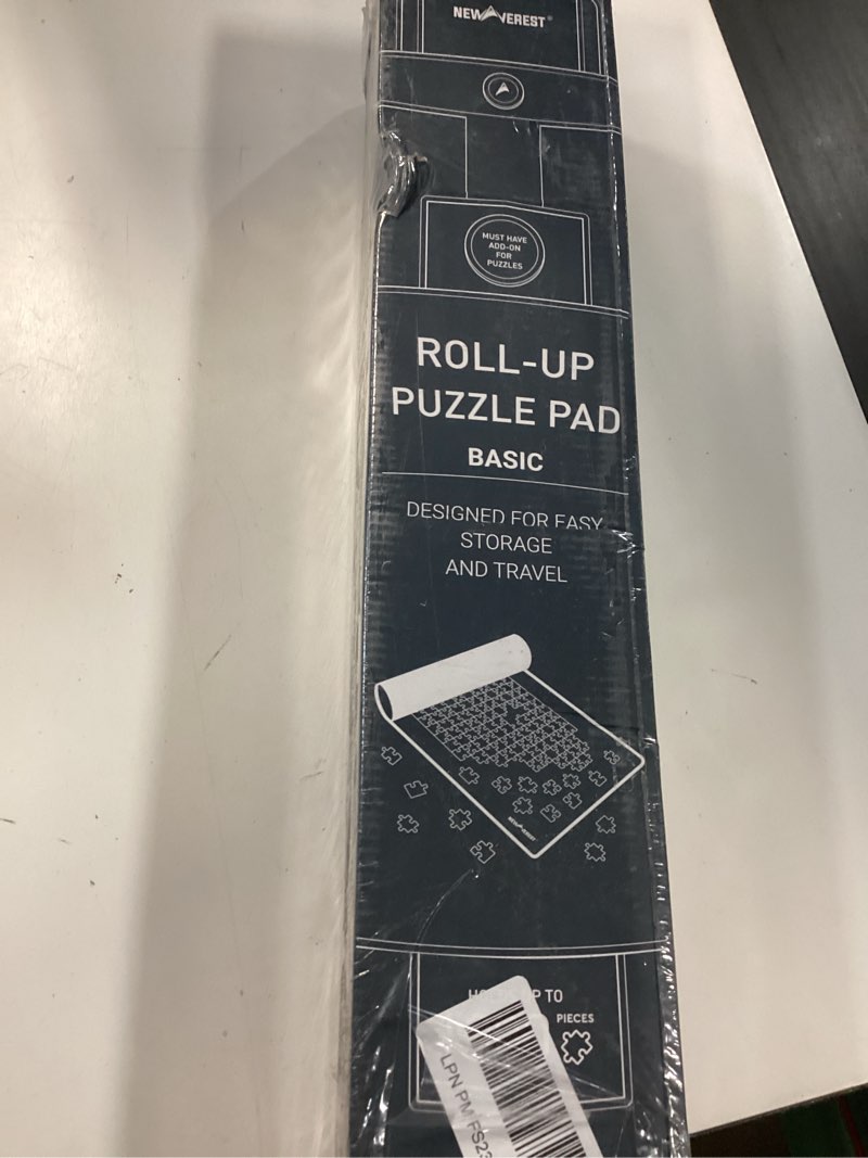 Condition photo showing New/Like New for newverest jigsaw puzzle mat roll up, saver pad 39.4” x 23.6” portable keeper up to 1000 pieces with non-slip rubber bottom and polyester top + 3 puzzle sorting trays, travel-friendly storage bag 1000pcs