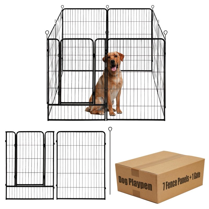 Dog Playpen,24 32 40 48 in(H) Pet Fence Outdoor for Rv Camping,Garden Fence Large Animal Barrie for 