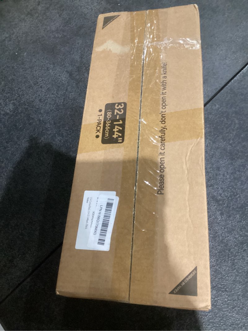 Condition photo showing New/Like New for YaFex Curtain Rods 32-144 Inch, Heavy Duty 1 Inch Adjustable Curtain Rod for Windows, Black Extra Long Window Treatment Rods, Modern Design, Easy Installation 32" to 144" Black