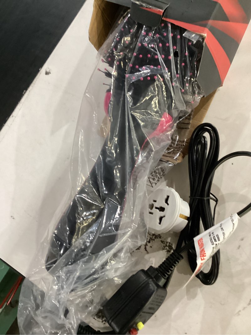 Condition photo showing Good Condition for dual voltage hair dryer brush with negative ion anti-frizz styler - hot air volumizer for 110v-120v/220v-240v european and travel use black/rose red