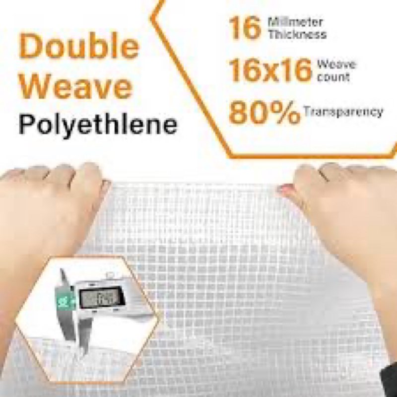 16 Mil Greenhouse Cover,Clear Plastic Tarps Heavy Duty Waterproof 16x20,UV Resistant Poly Clear Tarp