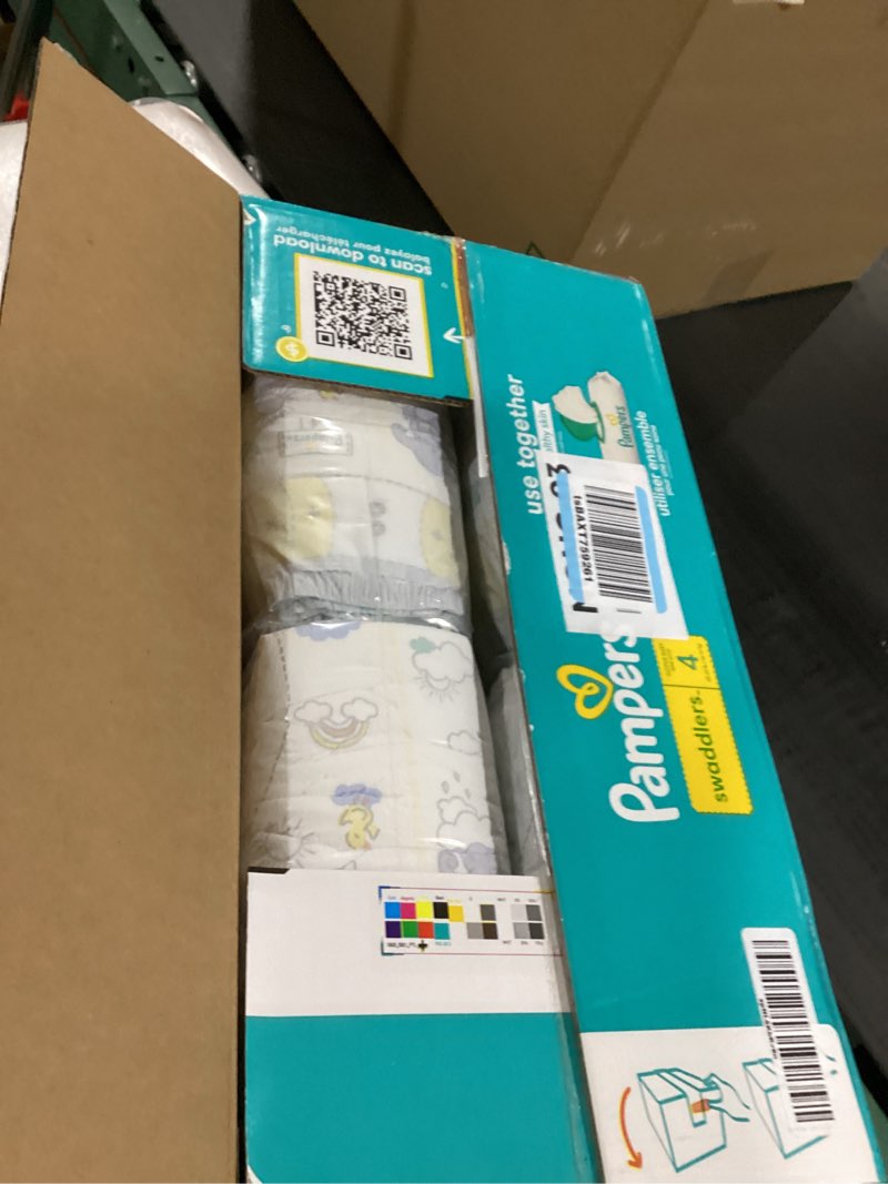 Condition photo showing New/Like New for Pampers Swaddlers Diapers, Size 4 (15-34 lbs), 120 Count, Absorbent, Keeps Baby Dry and Comfortable, Skin Safe Disposable Baby Diaper (Packaging May Vary) Size 4 120