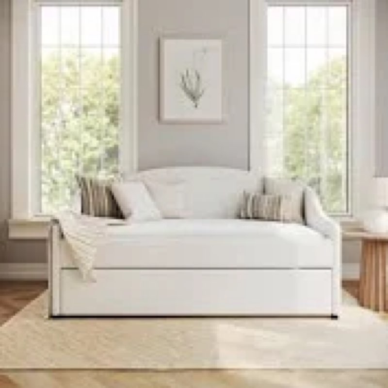 Full white daybed with trundle 
