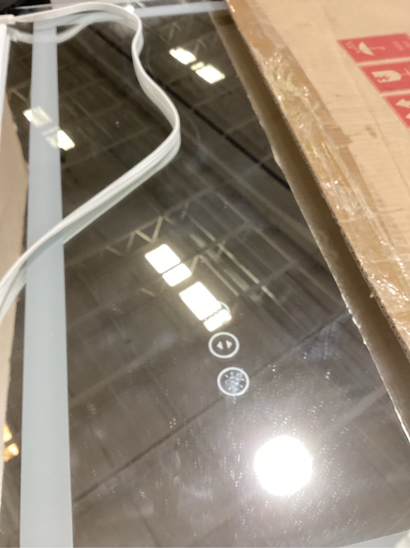 Condition photo showing Good Condition for LED Bathroom Mirror 20x28 Inch Anti-Fog Bathroom Mirror with Lights, Wall Mounted Lighted Vanity Mirrors, Dimmable, Backlit + Front Lit, Smart Bathroom Vanity Mirror with 3 Colors Temperature 20"L x 28"W