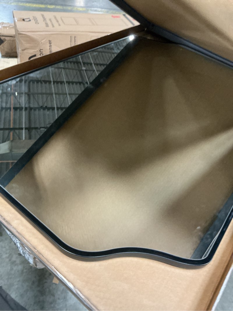 Condition photo showing New/Like New for black bathroom mirror over sink 24x36 inch, wall mounted modern rectangle vanity mirrors with temper