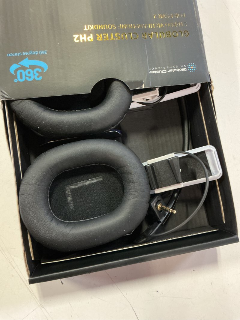 Condition photo showing Good Condition for Globular Cluster PH2 Stereo VR Headphones for PS VR 2 - Clip On Design Easy to Install and Remove - Looks Tidy with Cable Router - More Comforable Than in-Ear Buds -75mm x 90mm Earmuffs White