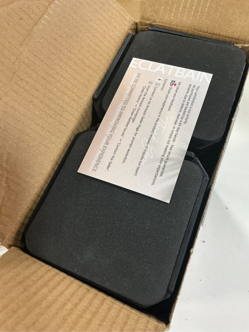 Condition photo showing New/Like New for eclatbain bed risers furniture risers heavy-duty rectangular adjustable block lift to 3 inches and 4.3 inches desk, sofa, chair legs, refrigerator, washing machine support up to 4000 pounds 3 layer(4.3inch) square-4 pack-black