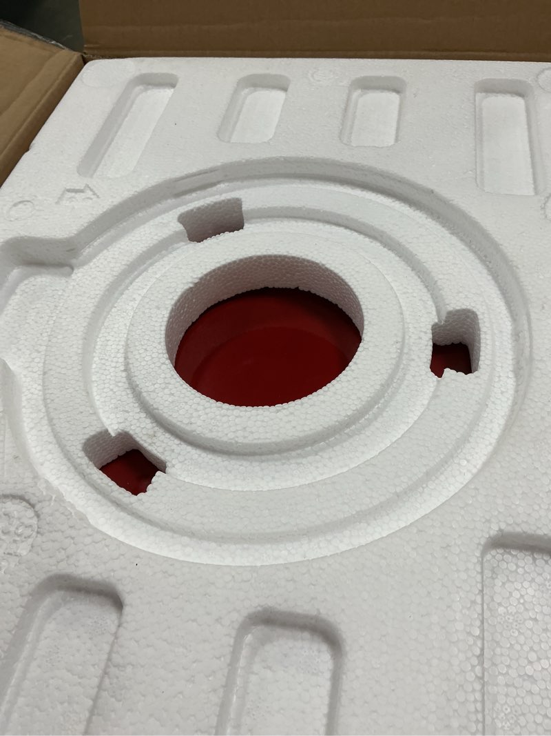 Condition photo showing As Is for Nostalgia Retro Compact Countertop Microwave Oven - 0.7 Cu. Ft. - 700-Watts with LED Digital Display - Child Lock - Easy Clean Interior - Red Retro Classic 0.7 Cu. Ft. Red