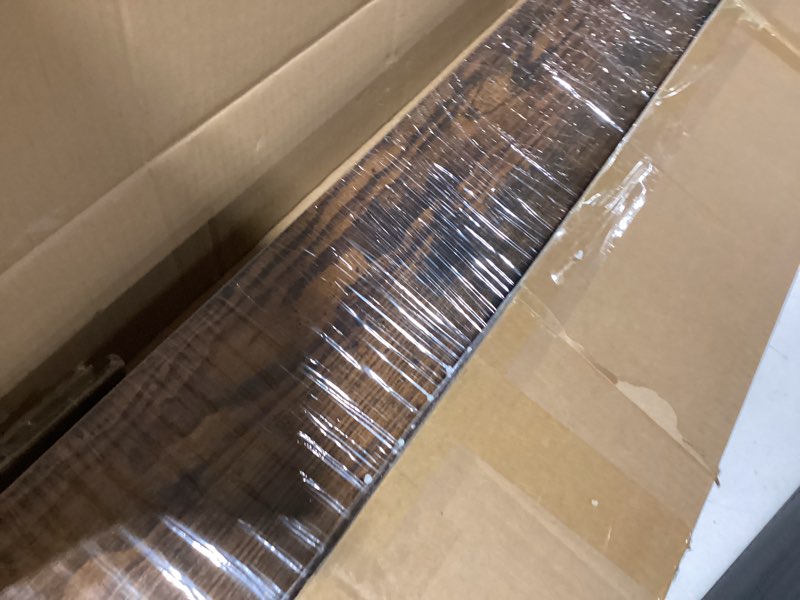 Condition photo showing New/Like New for BAYKA Floating Shelves, 48 inches Long Wall Mounted Rustic Wood Shelves for Bathroom, Bedroom, Living Room, Kitchen, Office, Hanging Shelf for Books/Storage/Decor(Rustic Brown,Set of 2) B. Rustic Brown - Americana Farmhouse Style 48inches
