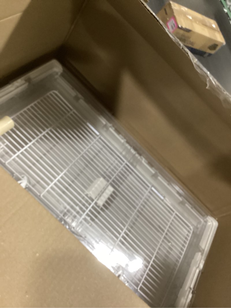 Condition photo showing Good Condition for Larger Acrylic Transparent Hamster Cage - Small Animal Cage for Guinea Pig, Hedgehog,Dwarf Hamster, Rat,Mouse,Ferret, Sugar Glider and Bird,DIY Extendable & Stackable?27.5" Lx16.9 Wx15.4 H? 27.5"L x 16.9"W x 15.4"H