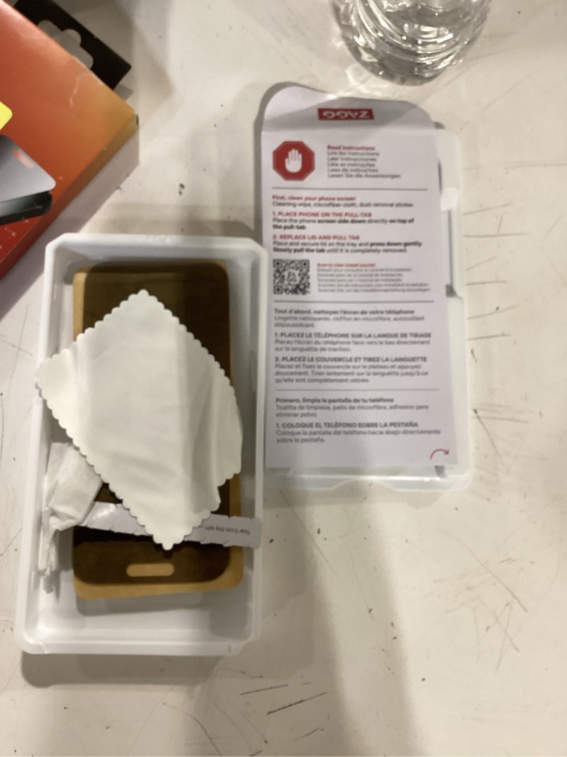 Condition photo showing As Is for zagg invisibleshield – apple iphone 17 pro glass shield privacy screen protector, perfectfit™ installation, 3x stronger glass, impact & scratch protection