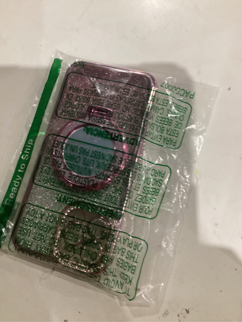 Condition photo showing Good Condition for magnetic kickstand glitter case for iphone 13 pro max,[compatible with magsafe] bling sparkly rhinestones with camera protector & makeup mirror women girls case for iphone 13 pro max (pink)