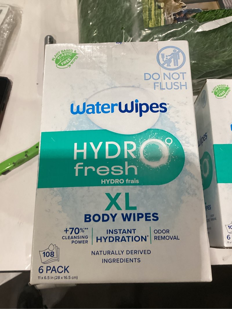 Condition photo showing New/Like New for WaterWipes HydroFresh Refresh Wipes, Stay Clean & Refreshed, XL Body Cleaning Wipe, Instant Cleanlin