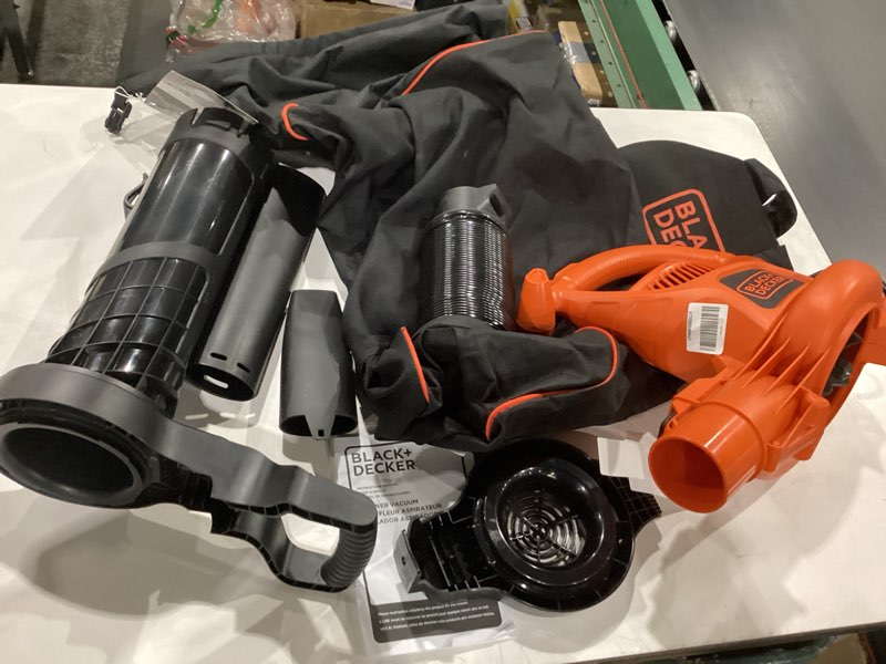 Condition photo showing New/Like New for BLACK+DECKER Leaf Blower, Leaf Vacuum and Mulcher 3 in 1, Backpack Blowers for Lawn Care,250 mph Airflow, 400 cfm Delivery Power, Reusable Bag Included, Corded (BEBL7000)… Not Tested 