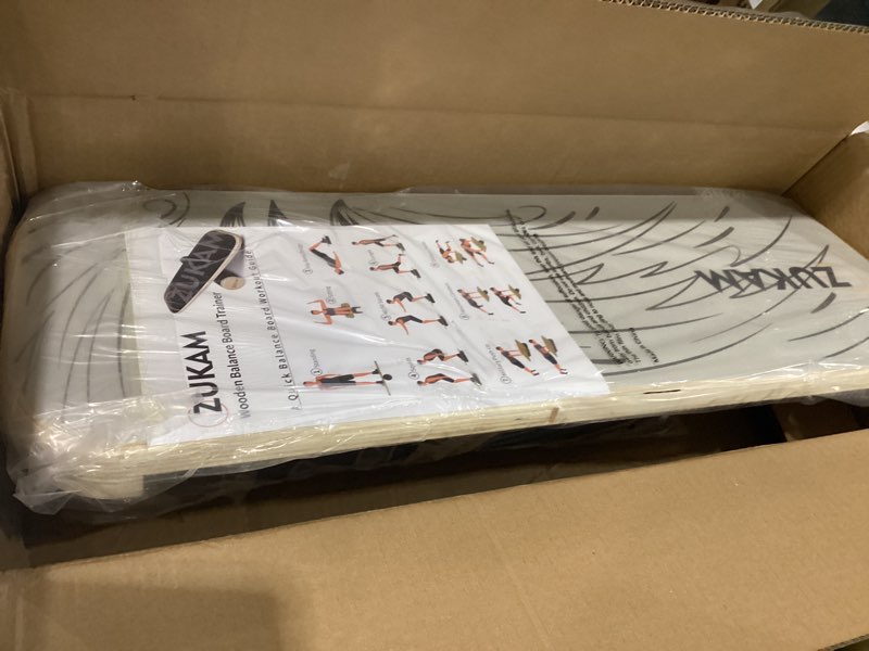 Condition photo showing New/Like New for Balance Board Trainer, Wooden Balancing Board with Workout Guide to Exercise and Build Core Stability, Wobble Board for Skateboard, Hockey, Snowboard & Surf Training