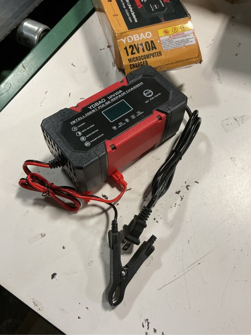 Condition photo showing Good Condition for car battery charger 12v 10a smart trickle charger fully automatic | battery maintainer temperature compensation lcd display 8-layer protection suitable for car truck motorcycle lawn mower boat