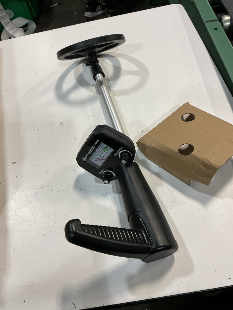 Condition photo showing As Is for bounty hunter junior metal detector for kids, lightweight & adjustable treasure hunter with 6.5" coil, beep alerts & discrimination mode, beginner detector for ages 6+, made in usa
