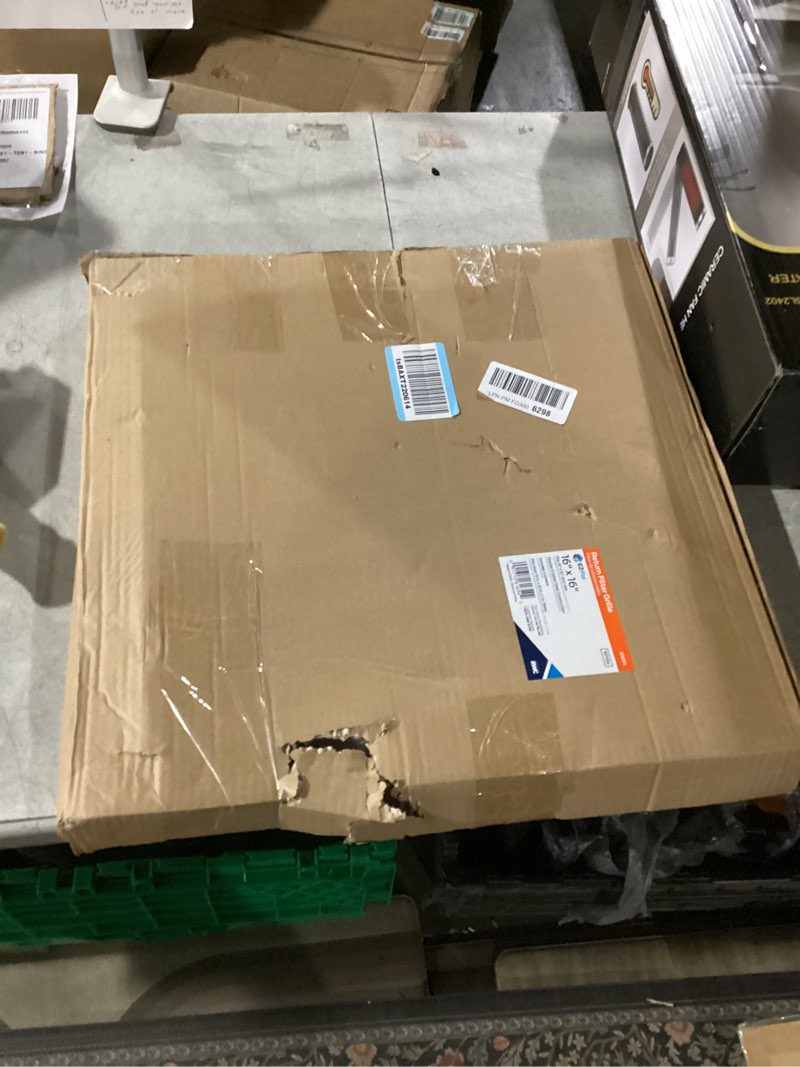 Condition photo showing New/Like New for EZ-FLO 16 x 16 Inch (Duct Opening) Return Air Vent Cover for Wall or Ceiling, Solid Steel Return Air Filter Grille, HVAC Vent Cover, White, 61654 16 in. x 16 in.