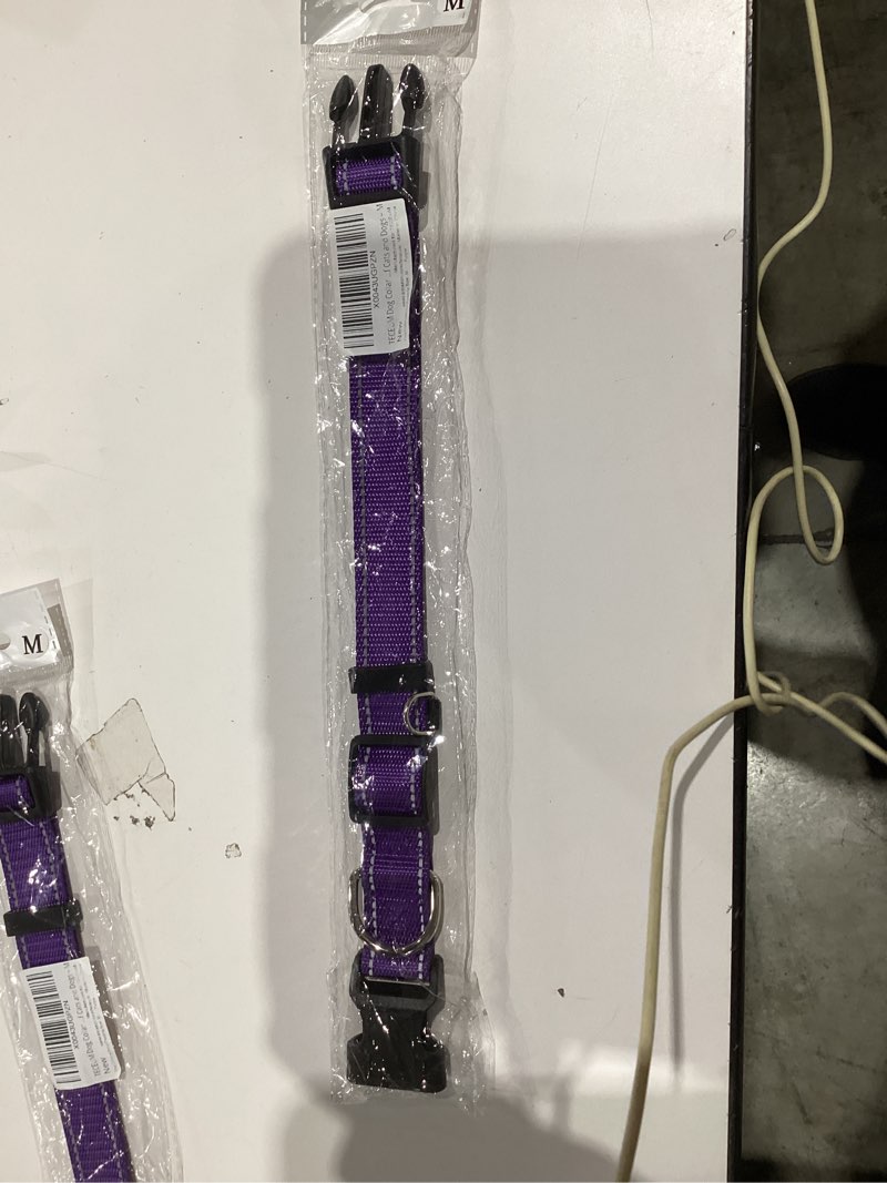 Condition photo showing New/Like New for TECEUM Reflective Dog Collar – Purple – M – Extra Soft Padding – Basic Nylon Pet Collar – Quick Release Buckle – Fits Small, Medium and Large Dogs, Puppies, Cats – ESA & Service Dog Options Purple Medium