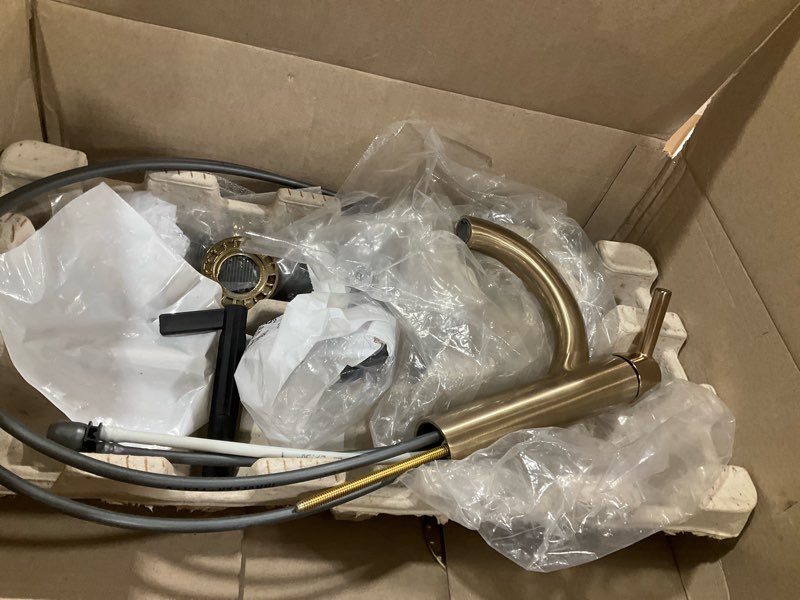 Condition photo showing Good Condition for Delta Nicoli Brushed Gold Bathroom Faucet 1 Hole, Single Hole Bathroom Sink Faucet for Vanity, Push-Pop Drain Assembly, Champagne Bronze 15749LF-CZ
