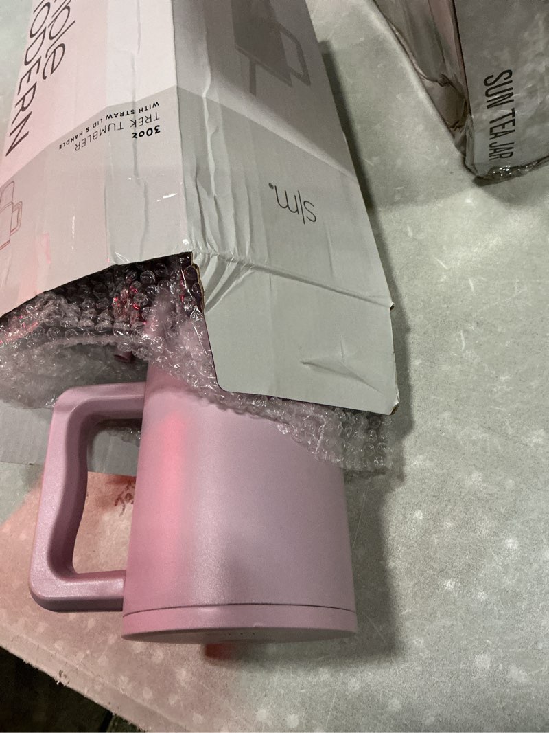 Condition photo showing Good Condition for simple modern 30 oz trek tumbler with handle and straw lid | cup holder friendly insulated stainless steel travel mug | lavender mist -lavender mist 30 ounces
