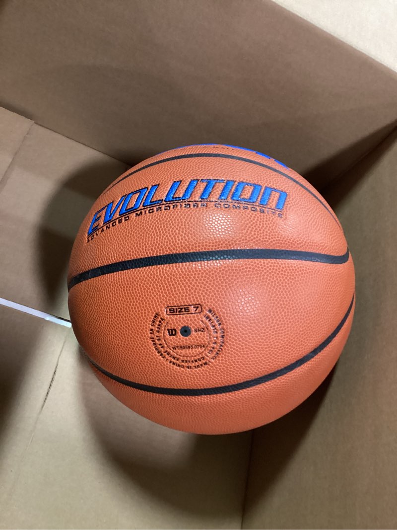 Condition photo showing Good Condition for WILSON Evolution Indoor Game Basketballs - Size 7 Royal/Brown Size 7 - 29.5\"
