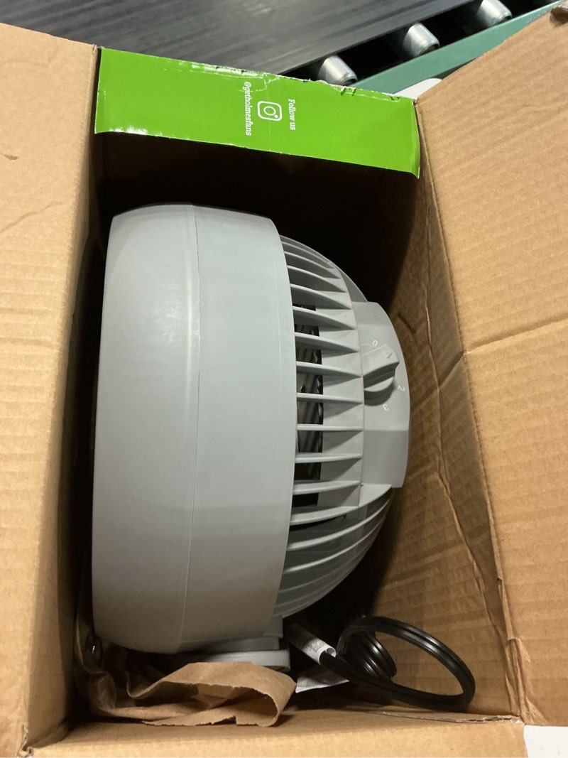 Condition photo showing As Is for holmes blizzard 3-speed air circulator fan, 90° adjustable tilt, removable grill, gray, 14086