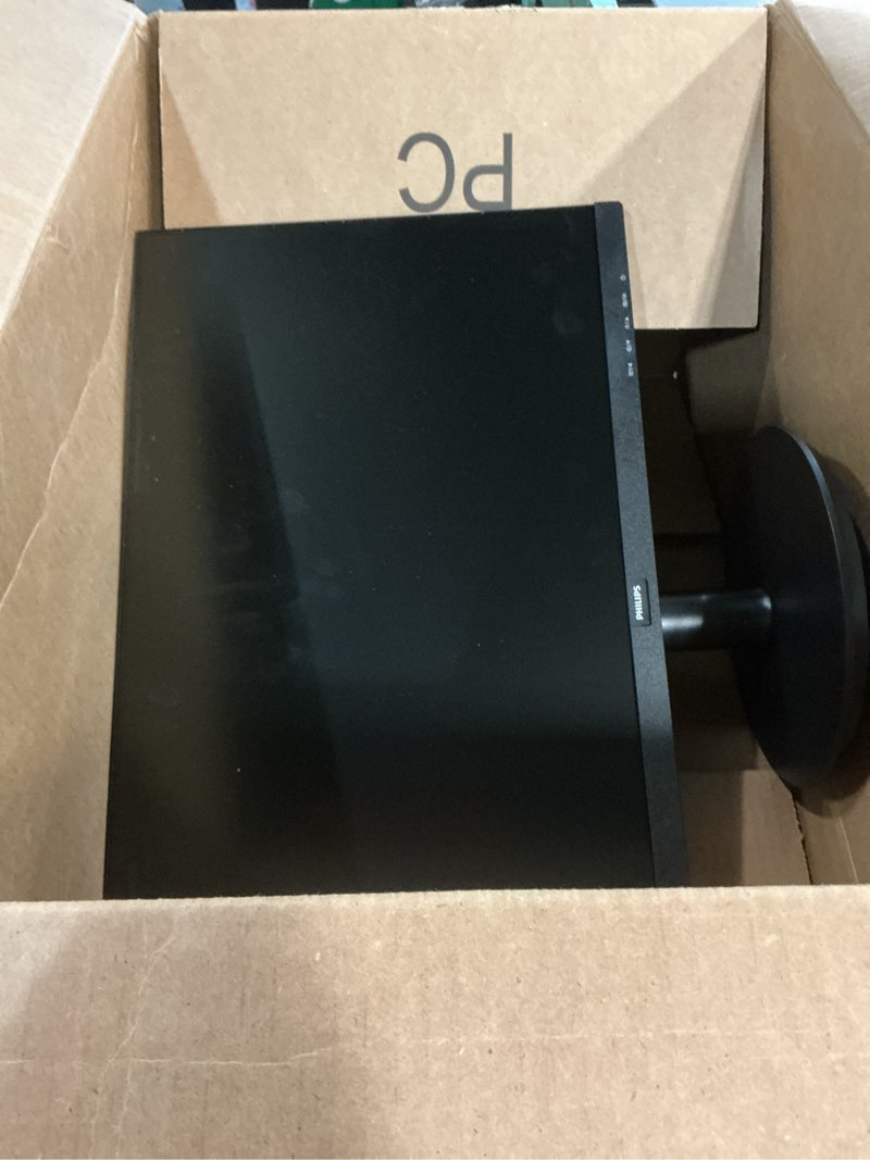 Condition photo showing As Is for Philips New 24 inch Frameless Full HD (1920 x 1080) 100Hz Monitor, VESA, HDMI x1, VGA Port x1, Eye Care, 4 Year Advance Replacement Warranty, 241V8LB, Black 24" FHD VA Panel 100Hz