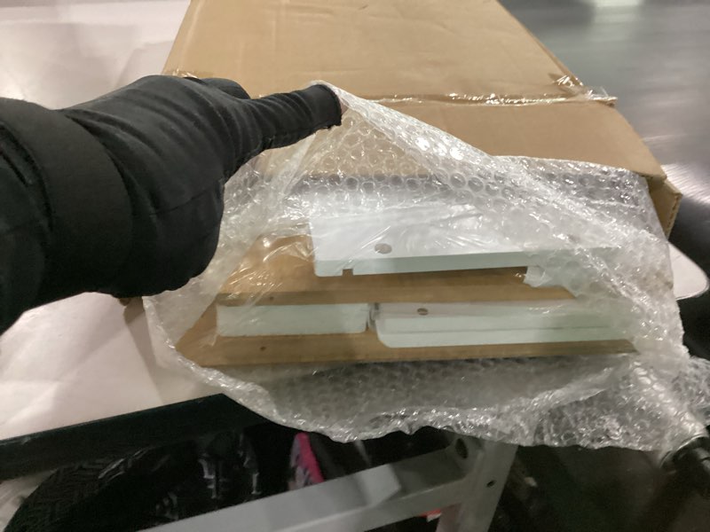 Condition photo showing Good Condition for homekoko double layer large bread box for kitchen counter, wooden large capacity bread storage bin (white)