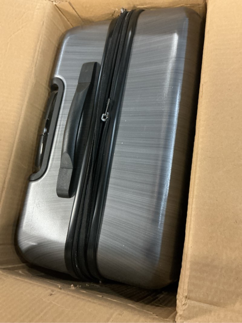 Condition photo showing Good Condition for Coolife Luggage PC+ABS Expandable Hardshell Suitcase with TSA Lock, Spinner Checked Lightweight (Charcoal, 28in) Charcoal L(28in).