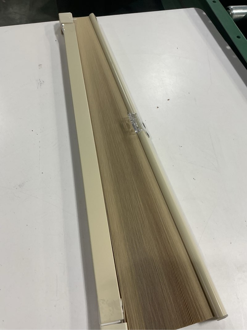 Condition photo showing As Is for MYshade Custom Size Cellular Shades, Cordless Customized Blackout Windows Blinds for Bedroom, French Door, Bathroom, Kitchen, Camper, Room Darkening Light Control Pull Down Window Shades Beige Color-coordinated Beige Custom Size