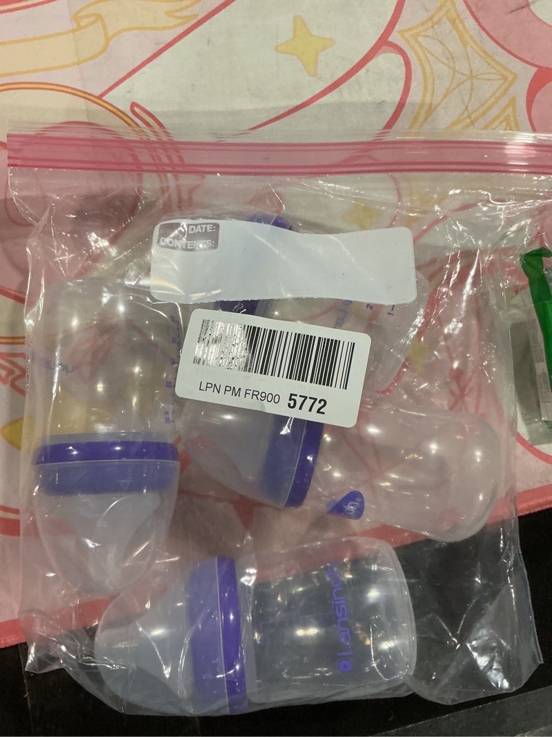 Condition photo showing As Is for Lansinoh Anti-Colic Baby Bottles for Breastfeeding Babies, 5 Ounces, 4 Count, Includes 4 Extra Slow Flow Nipples, Size XS 5 Ounce, XS Flow, 4 Count