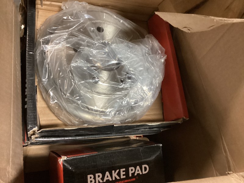 Condition photo showing Good Condition for a-premium front vented disc brake rotors + rear drums + shoes + ceramic pads kit compatible with select honda models - civic 2012 2013 2014 2015, l4 1.8l, 12-pc set