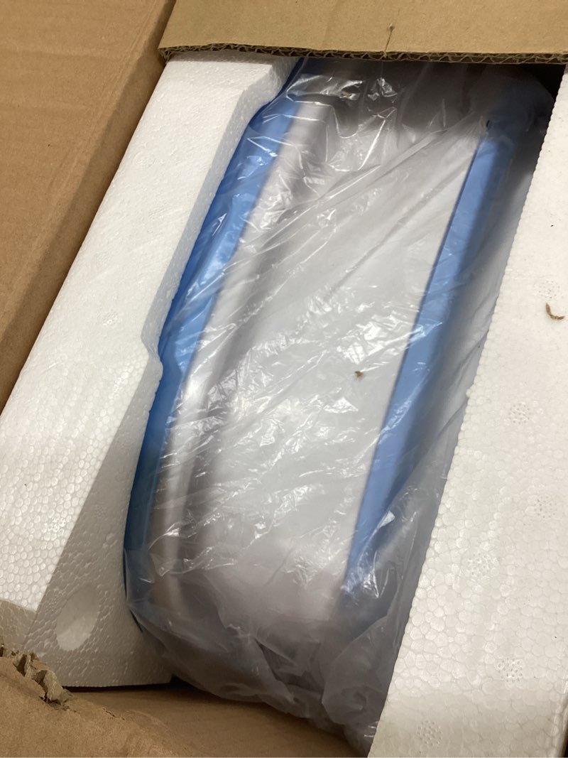 Condition photo showing New/Like New for Pyle Portable Mini Lightweight Collapsible Bucket-Perfect for Camping, Travelling, Apartment, Dorm USA Brand-Pure Clean PUCWM33 Foldable Washing Machine, 1, Blue