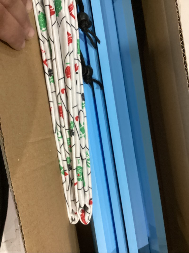 Condition photo showing As Is for Mahjong Racks with Pushers, Blue Wooden American Mahjong Tile Pushers and Racks Set of 4, with White Printed Mahjong Racks Drawstring Bag, Mahjong Accessories (19.68 Inches)