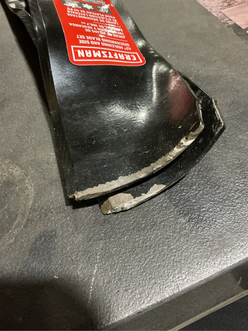 Condition photo showing As Is for craftsman 2-pack 42-in deck mulching mower blades for riding mower/tractors