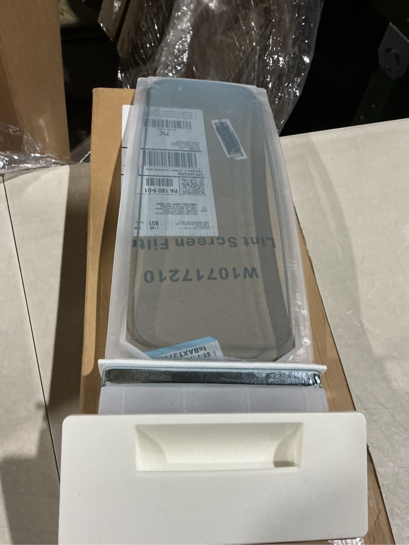 Condition photo showing As Is for w10717210 w11607443 lint screen replacement for whirlpool wed4800bq0, maytag medc300xw1 medc215ew1 med5700tq0 med5840tw0, amana ned4655ew1 aed4475tq1 aed4675yq1 dryer