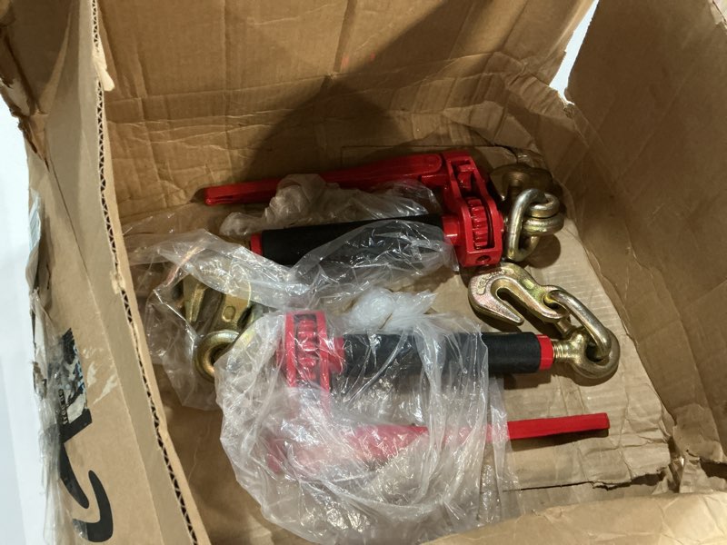 Condition photo showing Good Condition for enj 4 pack folding handle load binder with 2 grab hooks, for 5/16-3/8 grade 70 transport chain, load binder with 7,100 pound working load limit