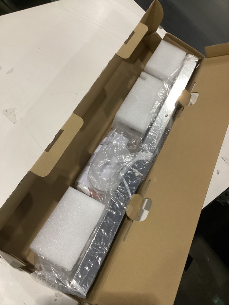 Condition photo showing New/Like New for Modern LED 4 Lights Vanity Light for Bathroom Modern Vanity Light Fixture Wall Sconce 26 Inch Natural White Light (Chrome) Chrome 4 Lights