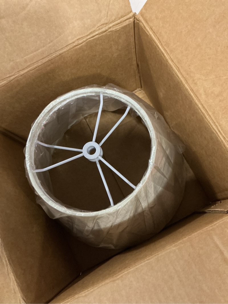 Condition photo showing Good Condition for 2pcs white small lamp shades, 5.9" top x 9.8" bottom x 6.7" high, fabric lampshades for table lamps, spider fitter, empire lampshade for living room, bedroom, home office decor, fully assembled white - 2pcs no clip small - 5.9x9.8x6.7 inch