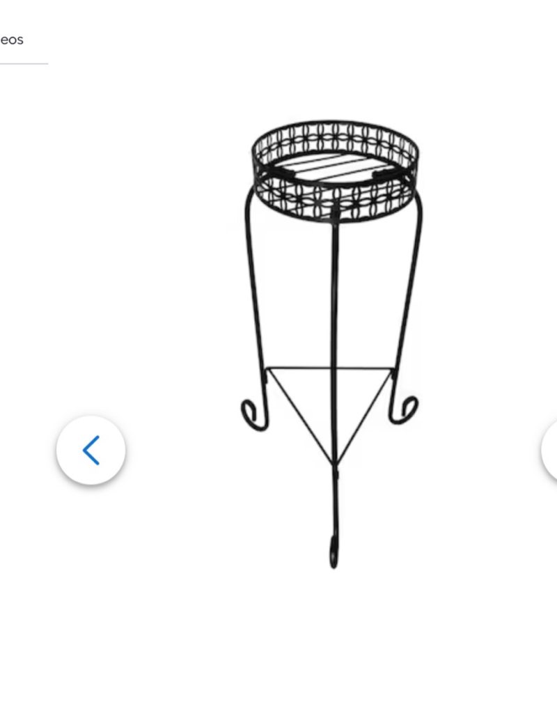allen + roth 27.3-inches h x 10-inches w black indoor/outdoor round steel plant stand