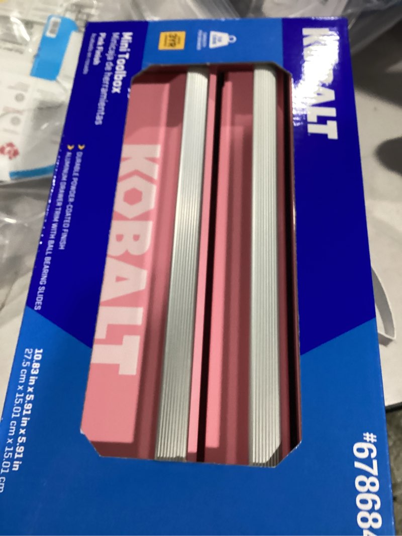 Condition photo showing Good Condition for Kobalt Portable tool box 10.83-in W x 5.91-in H x 5.91-in D 2 -Drawer Pink Steel Tool Box