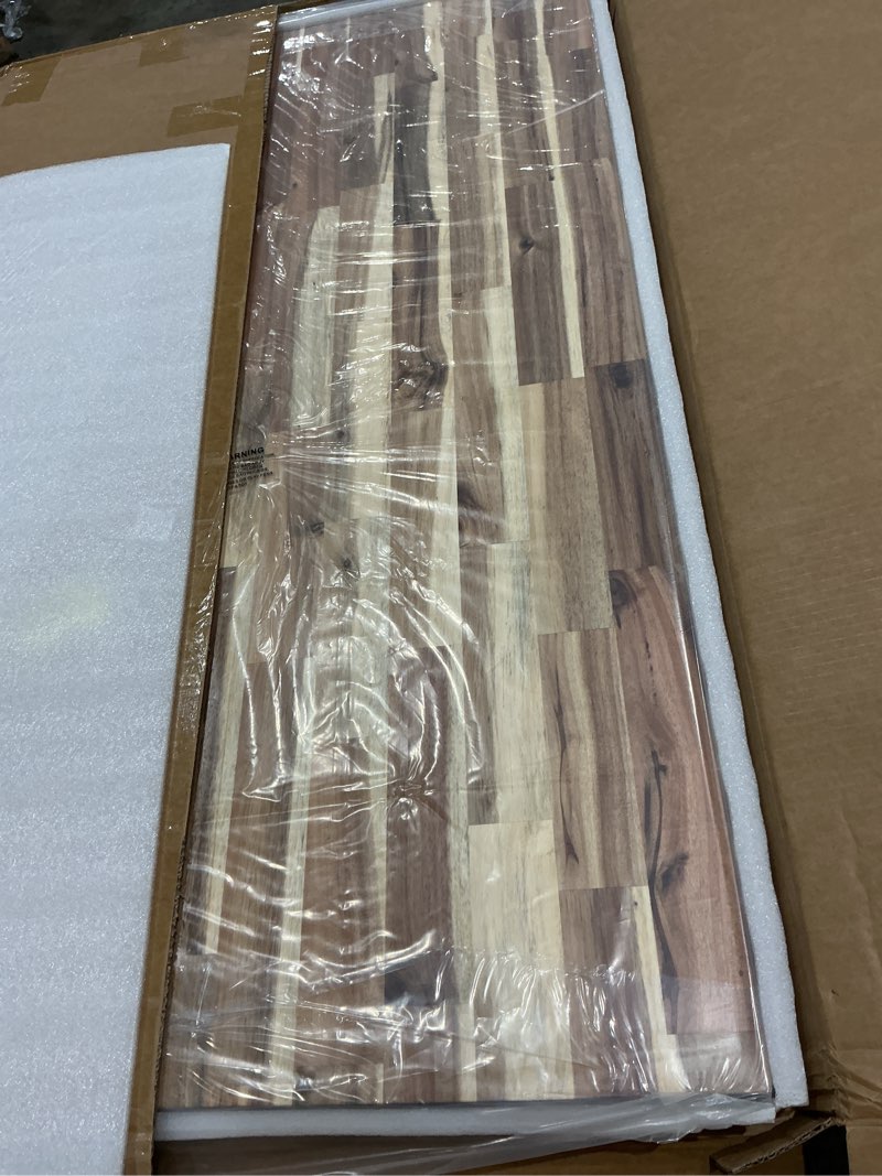 Condition photo showing Good Condition for solid wood desk table top – pre-finished 1.2” thick tabletop - universal fit for standing desks, countertops & workstations (48" x 30", acacia) solid acacia 48" x 30"